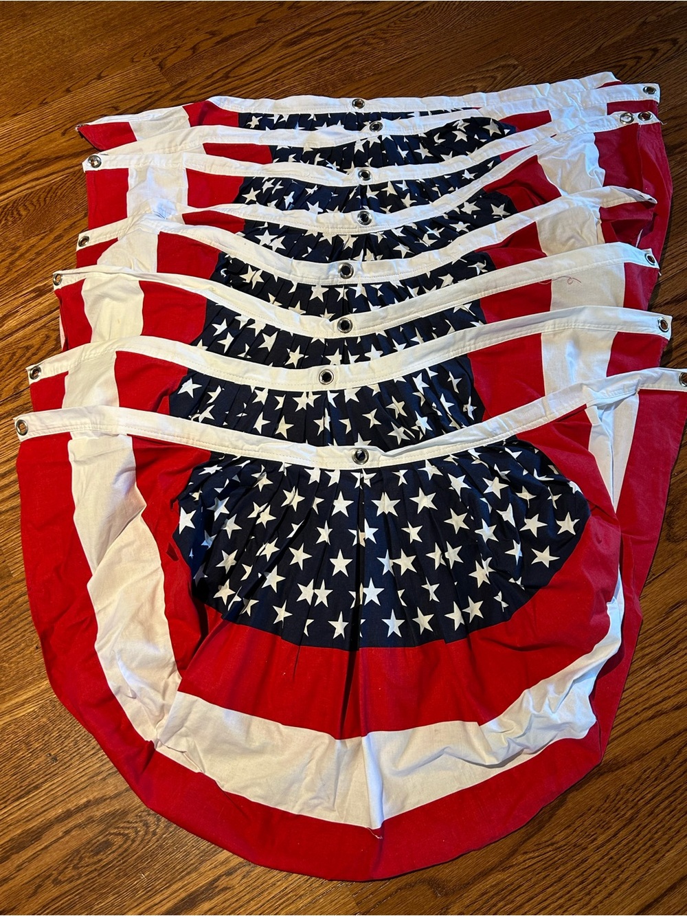8 Patriotic Red, White & Blue Bunting - 36" x 18" - Traditional American Decor